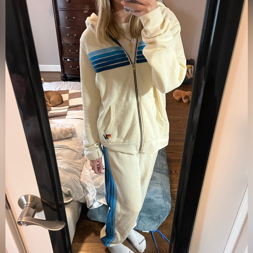 Aviator Nation 5 Stripe SET (L hoodie/M sweatpants)